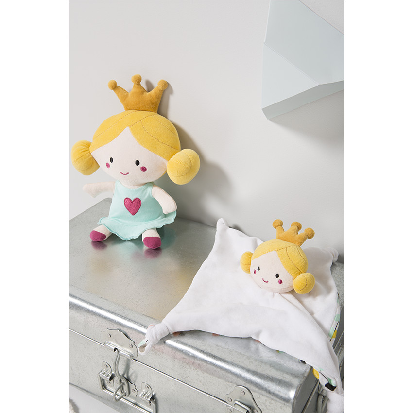 Doudou plat princesse en jersey et velours 
