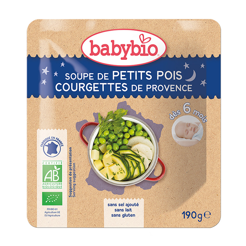 Soupe petit pois et courgette bio - 190g 