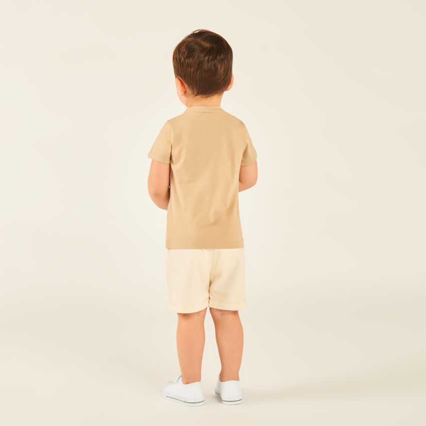 Ensemble 2 pièces t-shirt + bermuda motifs soleil et palmier pour bébé garçon 