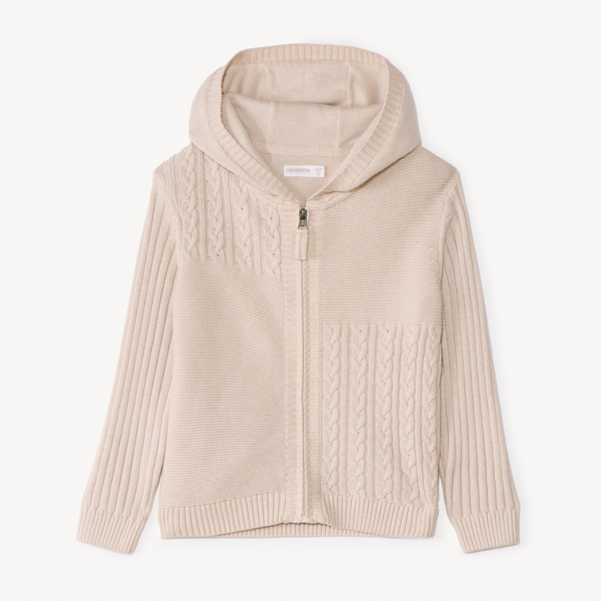 Gilet à capuche en tricot fantaisie pour garçon 