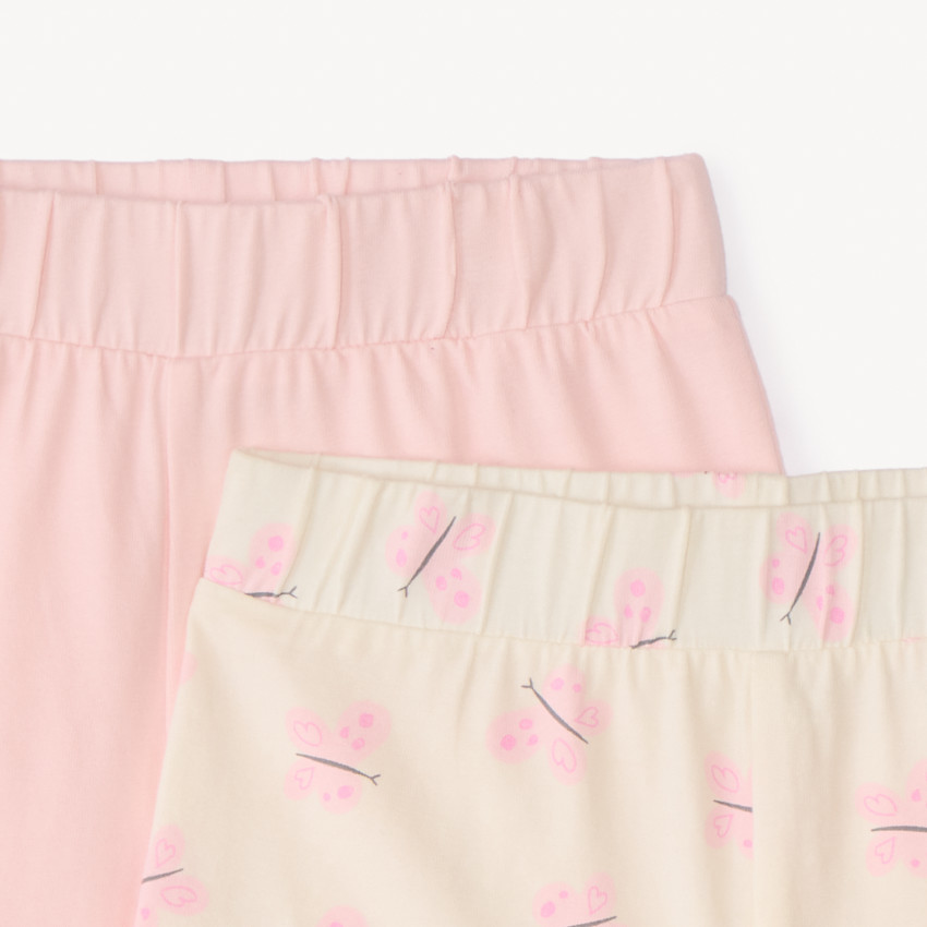 Lot de 2 shorts en jersey uni et imprimé fantaisie pour bébé fille 
