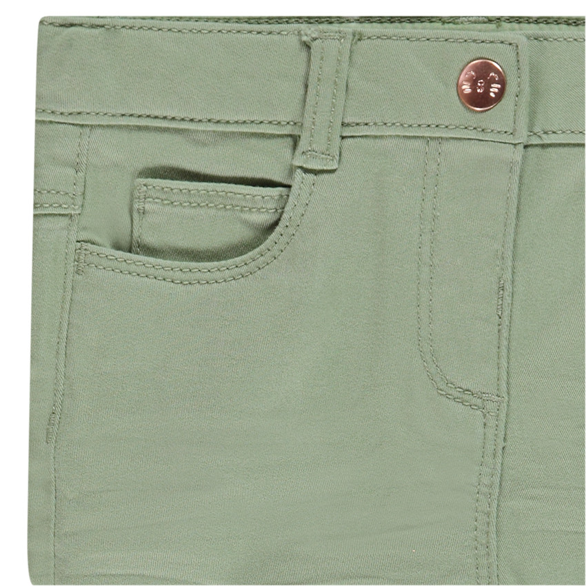 Pantalon en toile uni coupe slim 