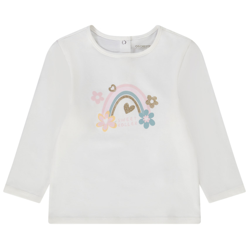 T-shirt manches longues print arc-en-ciel pour bébé fille 