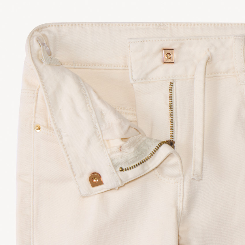 Jean large uni avec cordon pour fille 