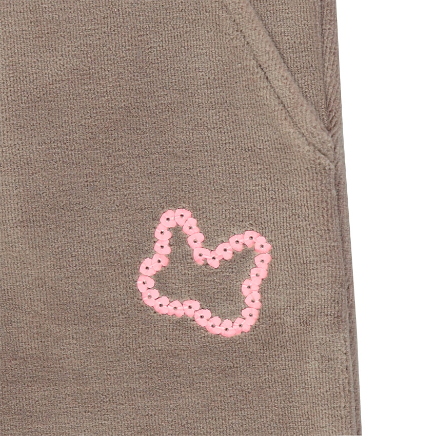 Jogging en velours avec rayures en lurex et motif en sequins 