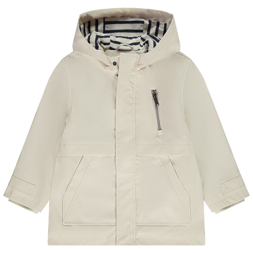 Parka gomme déperlante à doublure rayée pour garçon 
