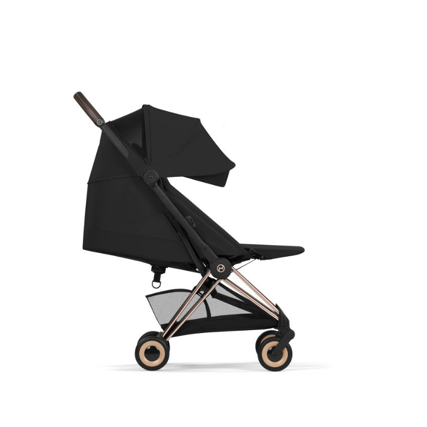 Poussette ultra-compacte Coya 2026 + Nacelle Lux - Rosegold / Sepia Black 
