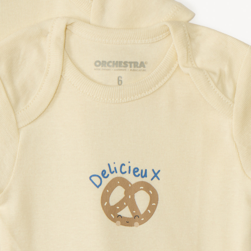 Lot de 7 bodies uni imprimé fantaisie pour bébé  