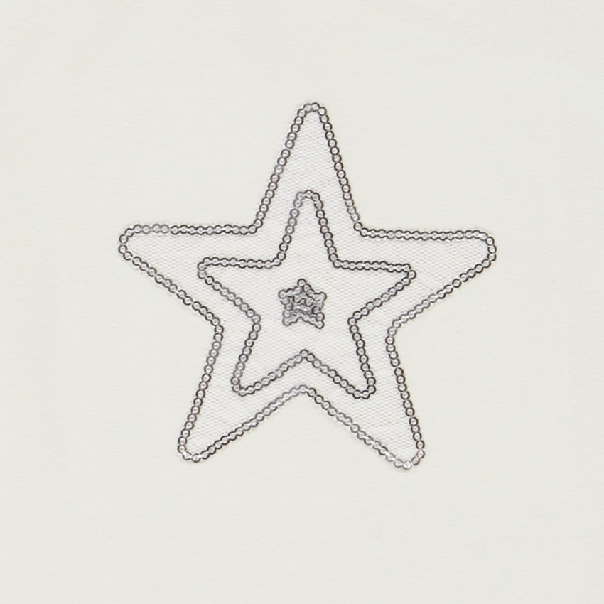 T-shirt manches longues avec motif étoile en résille et sequins pour fille 