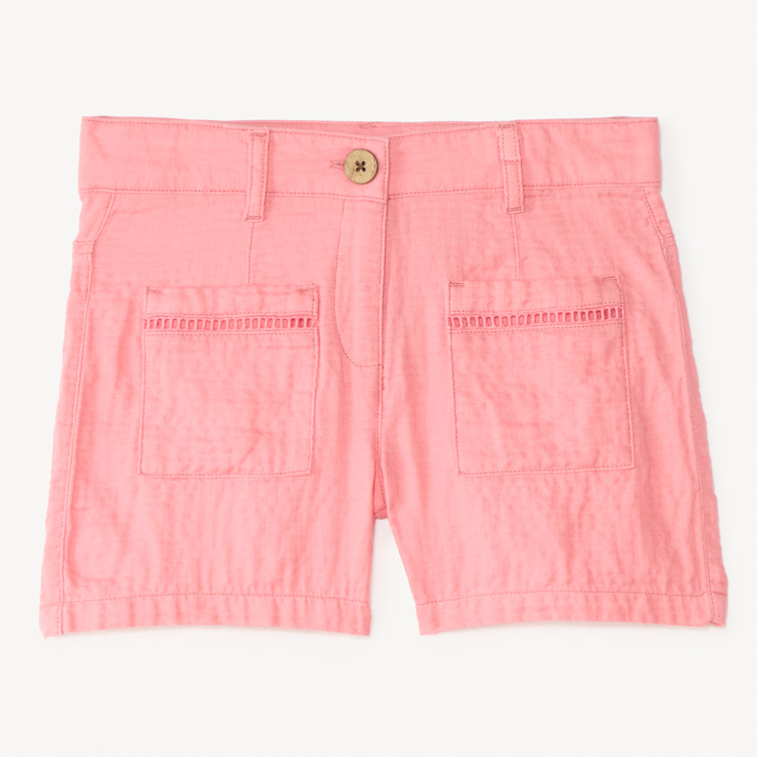 Short à poches en double gaze de coton pour fille