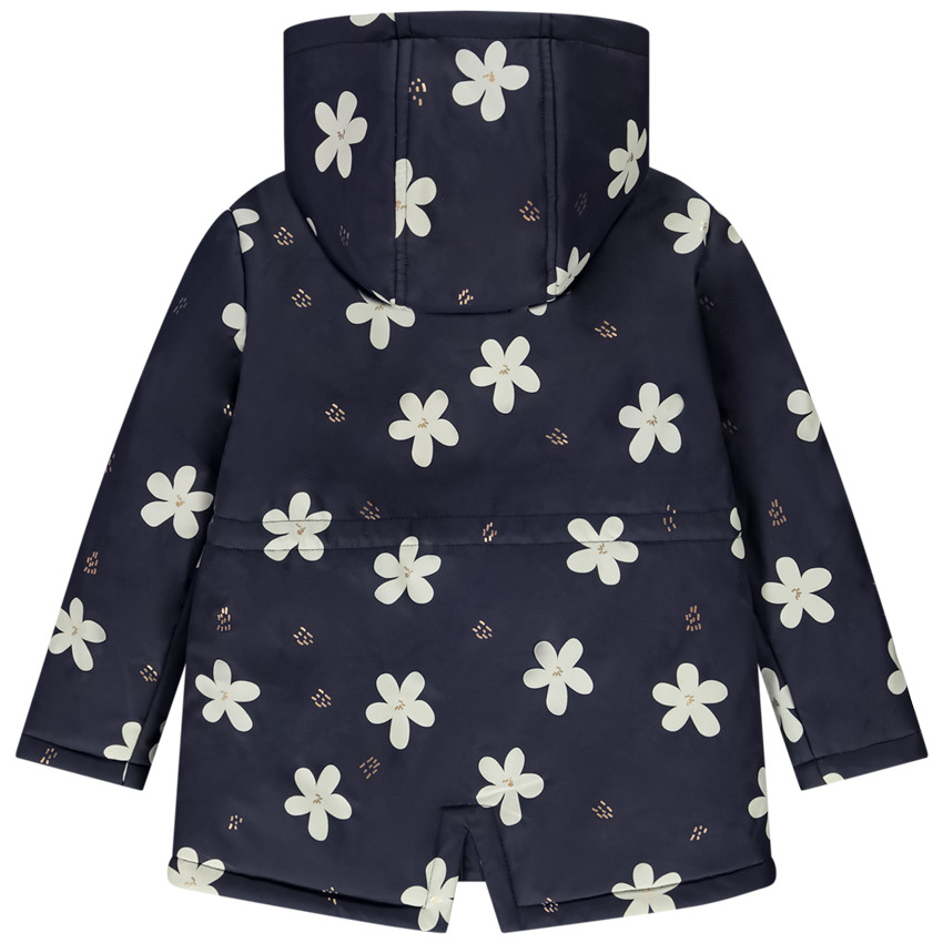 Parka gomme déperlante imprimé fleurs pour fille 