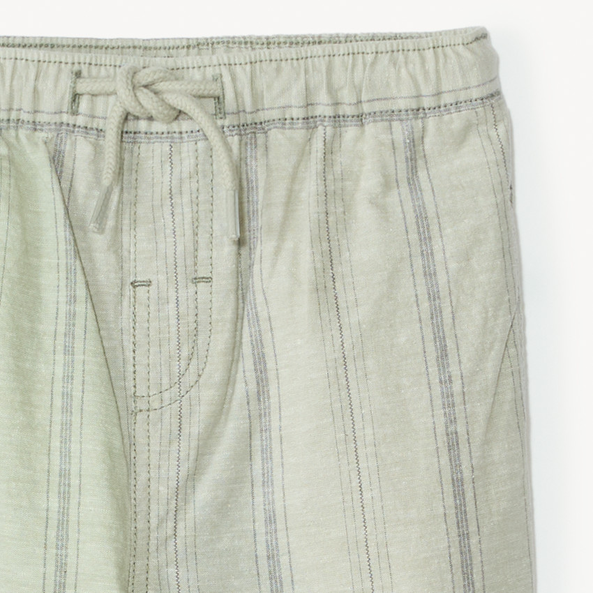 Pantalon droit en toile à rayures verticales pour bébé garçon 