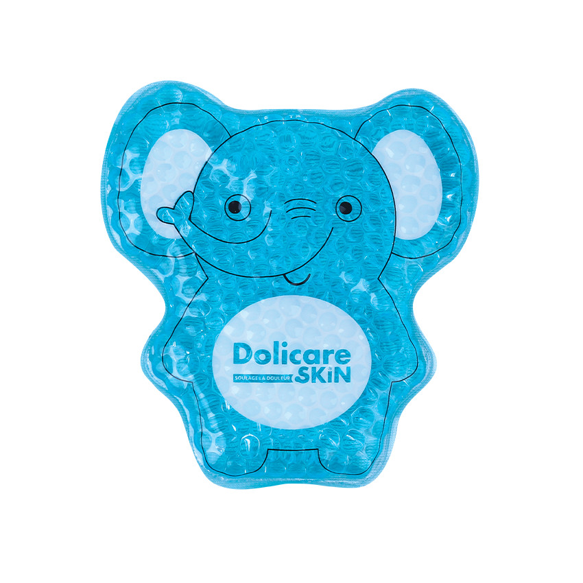 Coussin thermique en microbilles de gel Éléphant bleu 