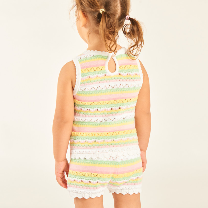 Ensemble 2 pièces débardeur + short en maille tricotée fantaisie pour bébé fille 