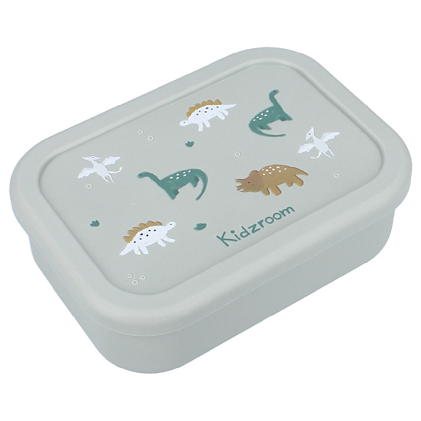 Lunchbox Silicone 3 compartiments Dinosaures Vert