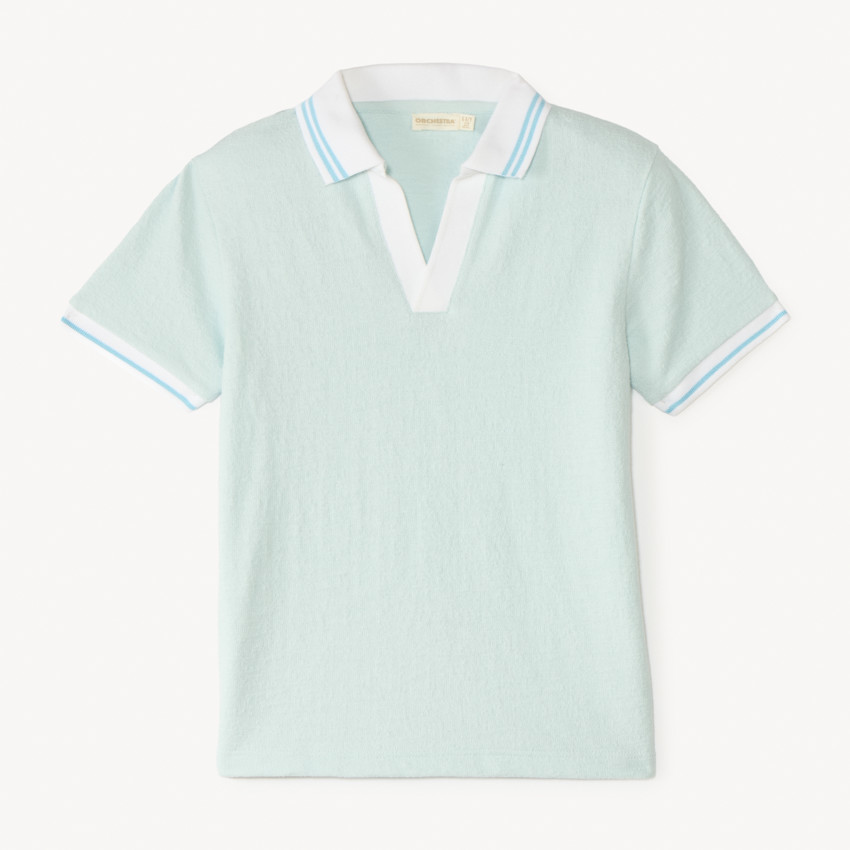 Polo manches courtes en maille fantaisie uni pour garçon