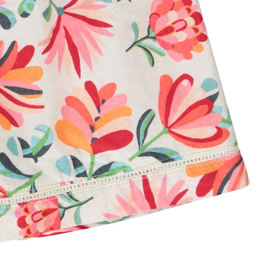 Short imprimé floral avec dentelle jour échelle pour fille 