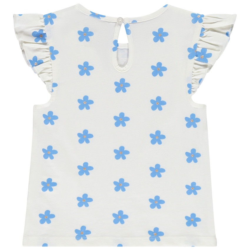 Lot de 2 t-shirts manches courtes fleurs plates pour bébé fille 