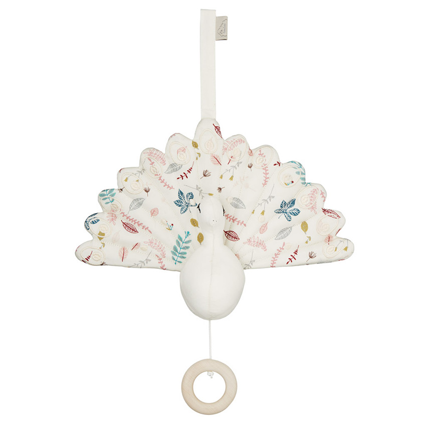 Mobile musical Paon - Pressed Leaves Rose 
