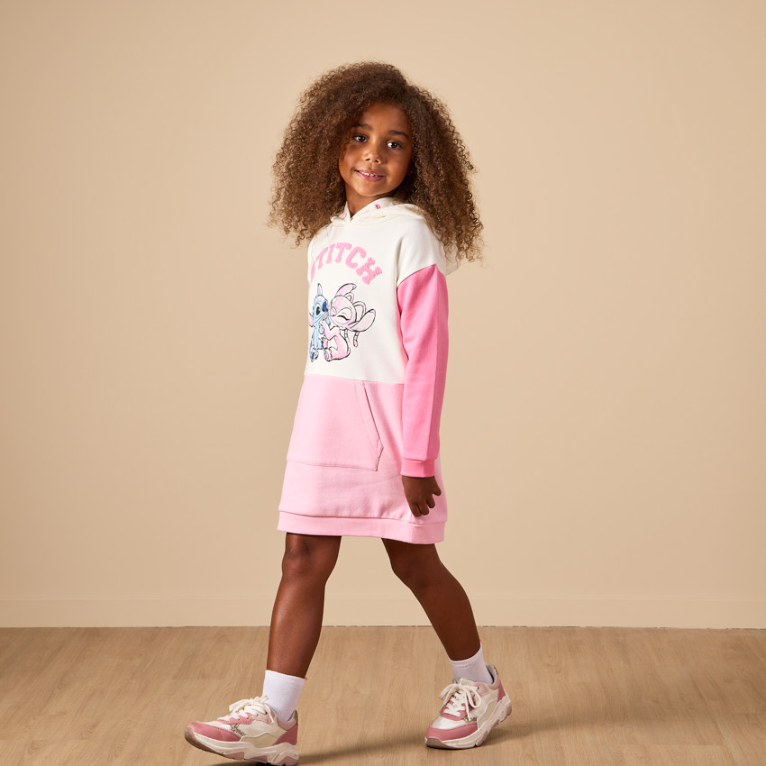 Robe en molleton effet colorblock avec print Stitch Disney pour fille Orchestra