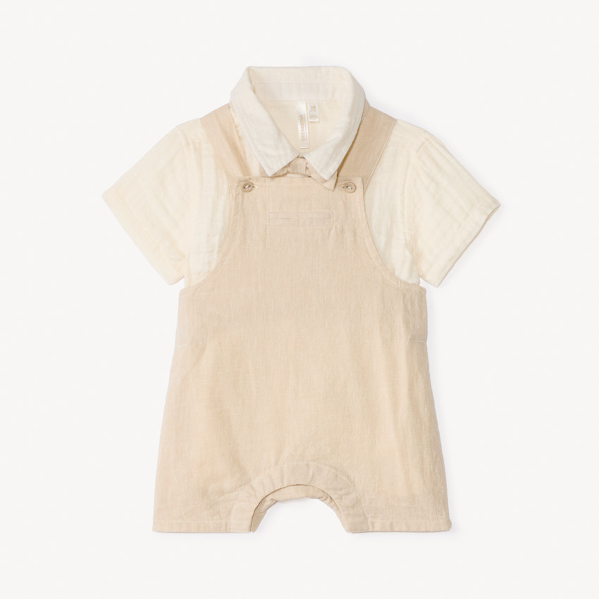 Ensemble 2 pièces chemise + salopette pour bébé garçon