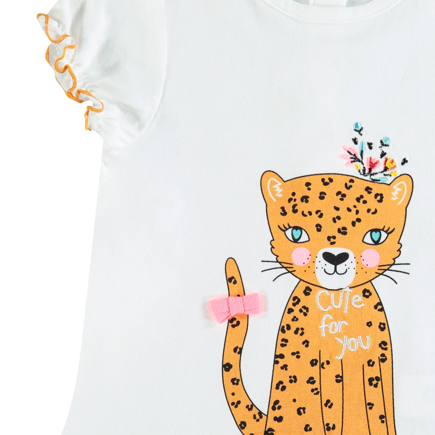 Ensemble tunique et legging côtelé print léopard 