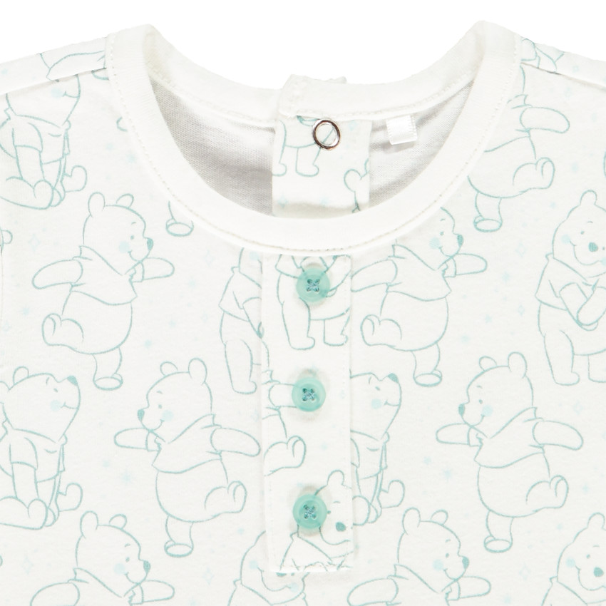 Combinaison courte en maille 2en1 imprimé Winnie pour bébé garçon 