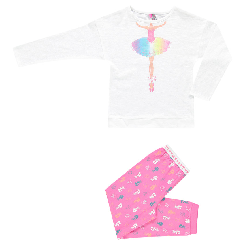 Pyjama long print danseuse et imprimé chaussons de danse 