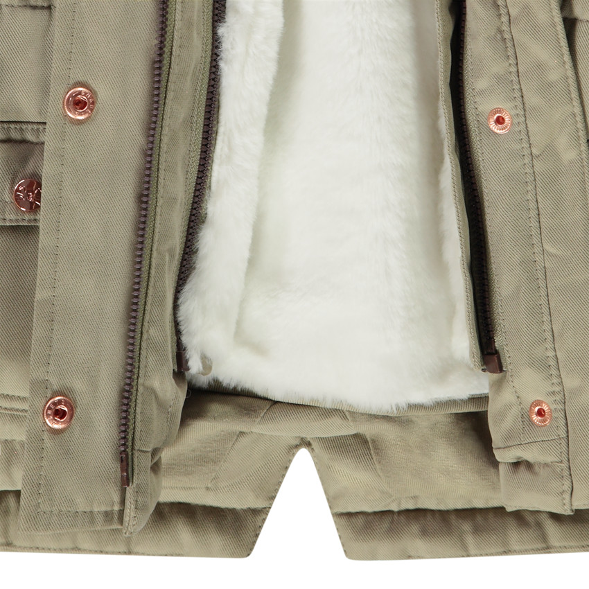 Parka Grand Froid 2 en 1 doublée fausse fourrure pour bébé fille 