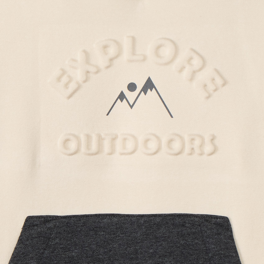 Sweat molleton à capuche effet colorblock pour garçon  