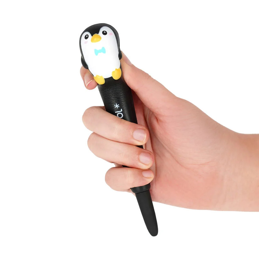 Stylo antistress à encre gel noire Squeezies pingouin 