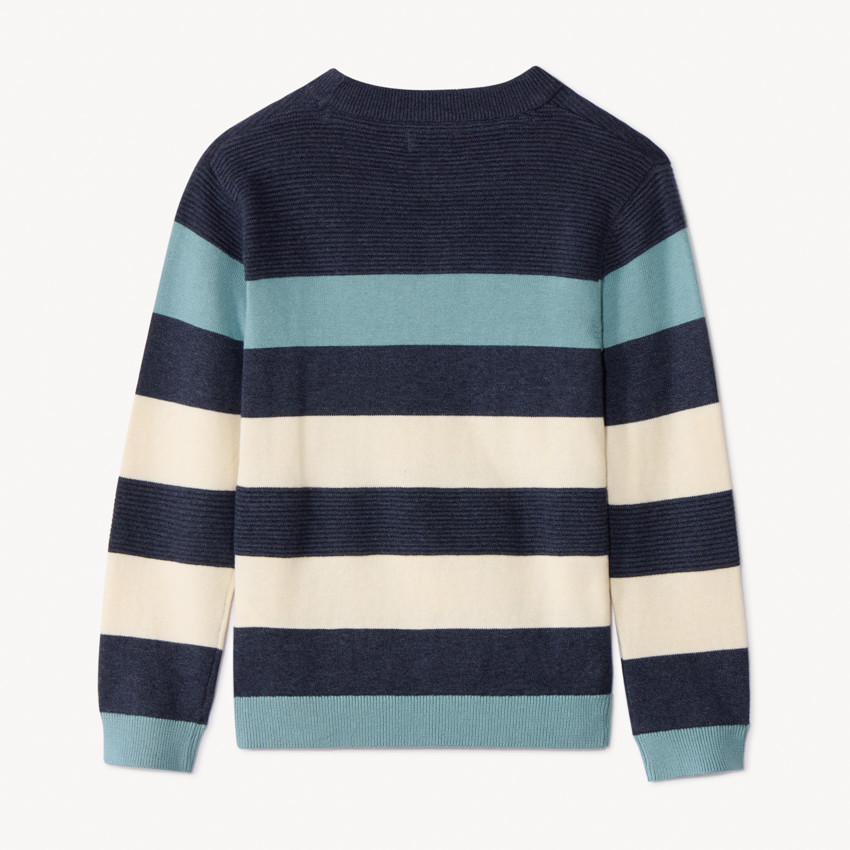 Pull manches longues rayé en tricot garçon 