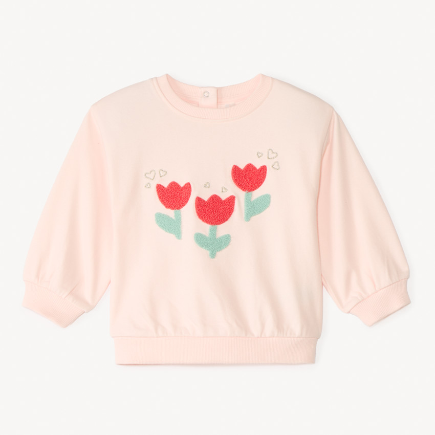 Sweat en molleton motif fantaisie en bouclette pour bébé fille