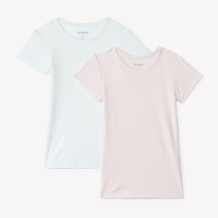 Lot de 2 maillots de corps manches courtes thermiques pour fille