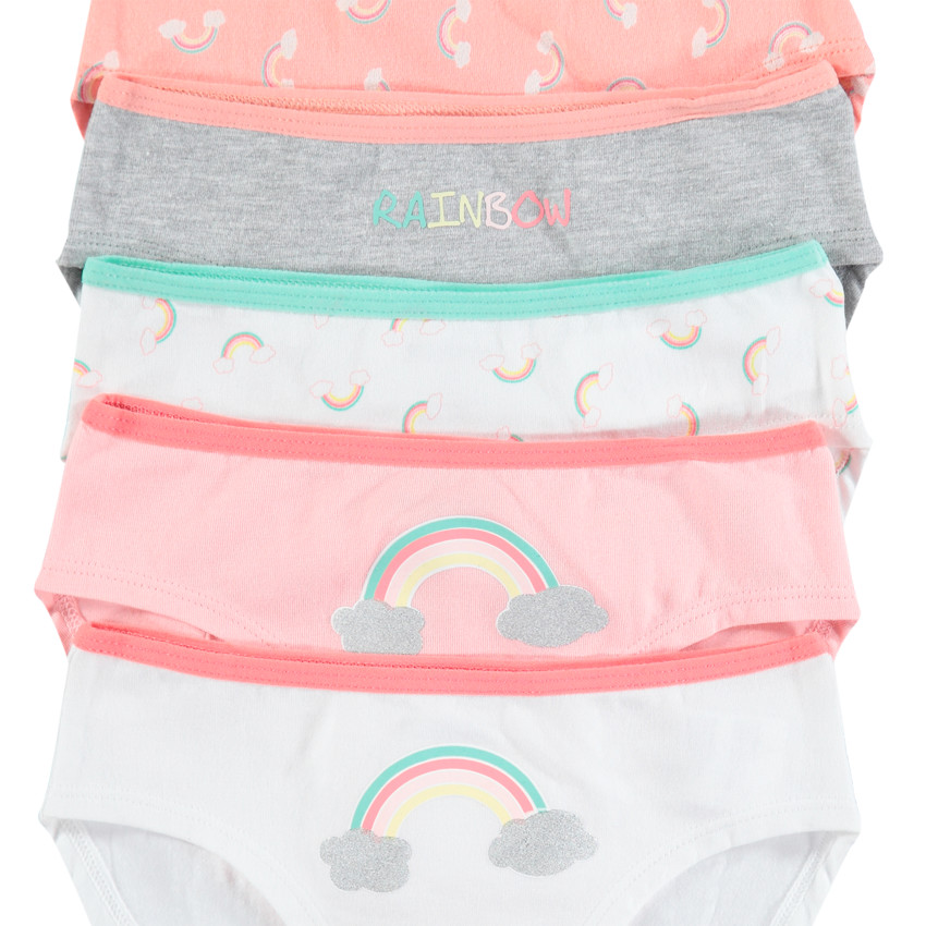Lot de 5 culottes en coton avec motifs colorés printés 