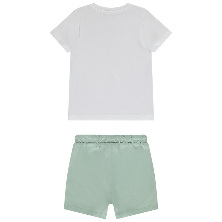 Ensemble t-shirt fantaisie + short uni pour bébé garçon 