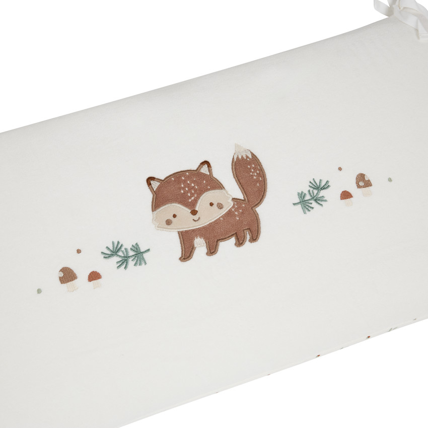 Tour de lit 3 pans double face en velours Roi des Forêts écru 