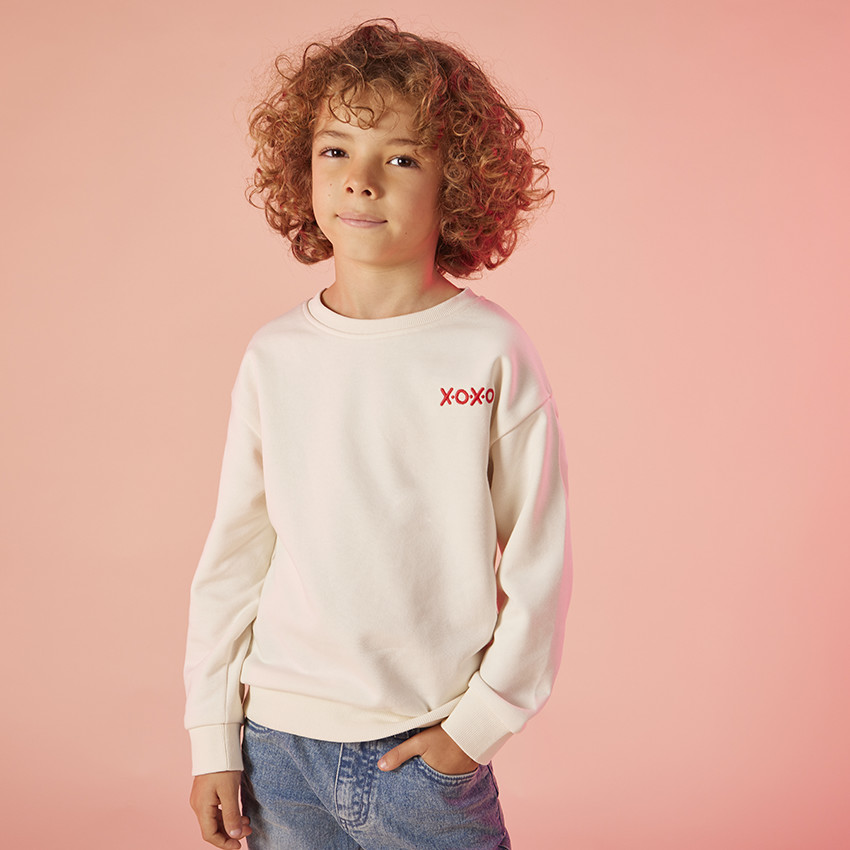 Sweat molleton oversize brodé et printé pour enfant 