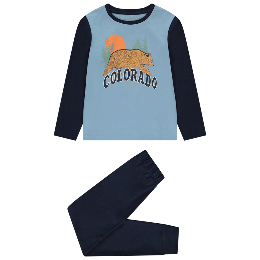 Pyjama 2 pièces en jersey effet colorblock pour garçon 