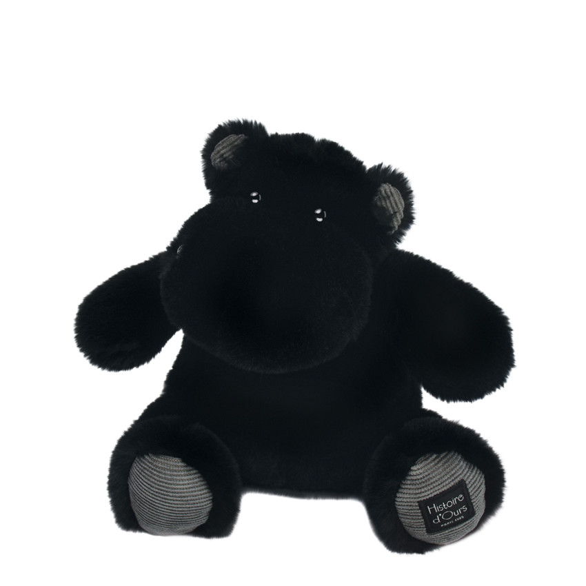 Peluche hippopotame 25 cm - Noir Main Peluche hippopotame 25 cm - Noir