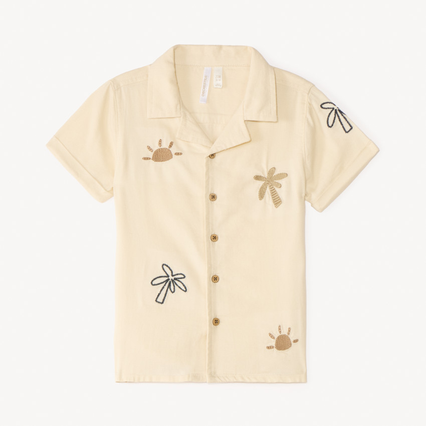 Chemise manches courtes broderie fantaisie pour bébé garçon 