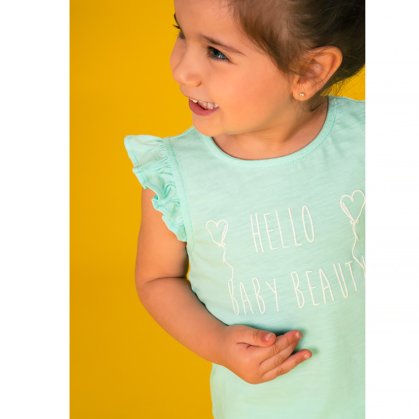 Débardeur en coton manches courtes pour bébé fille 