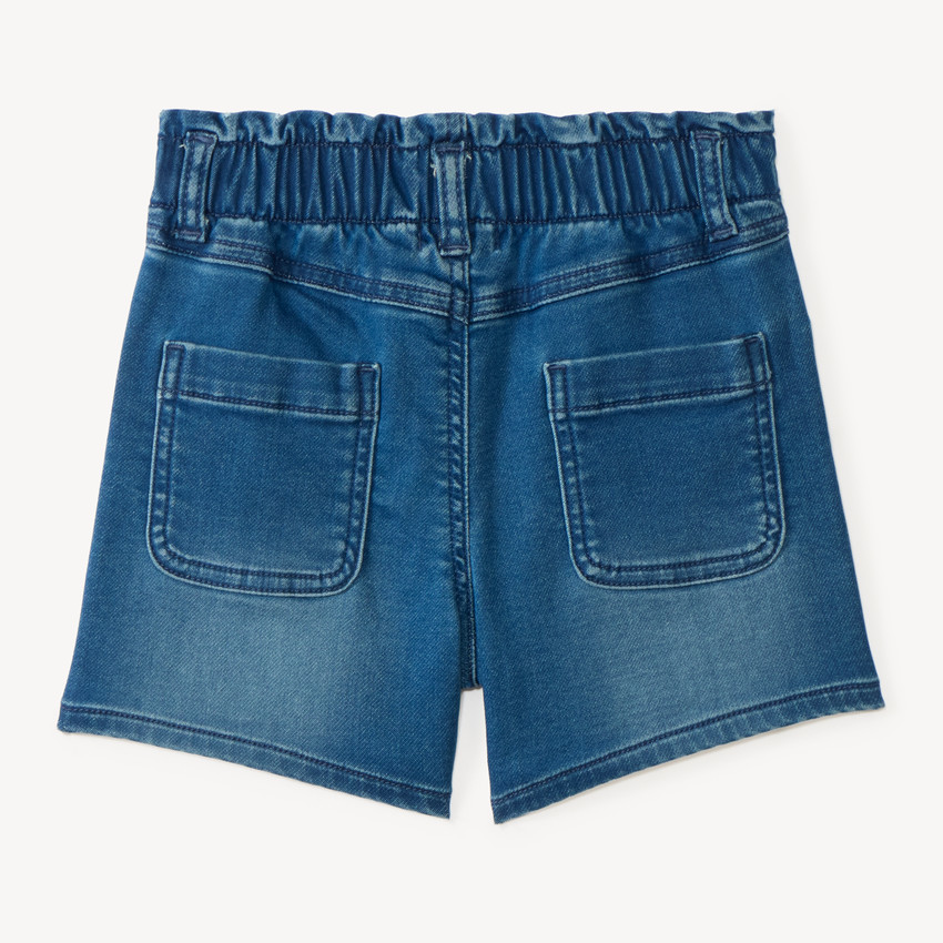 Short en jean avec broderie fleur pour fille 
