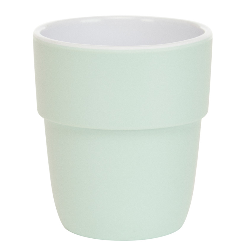 Gobelet en mélamine motif cœurs vert 