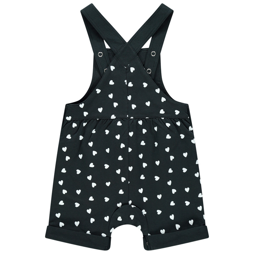 Salopette courte à coeurs all-over 