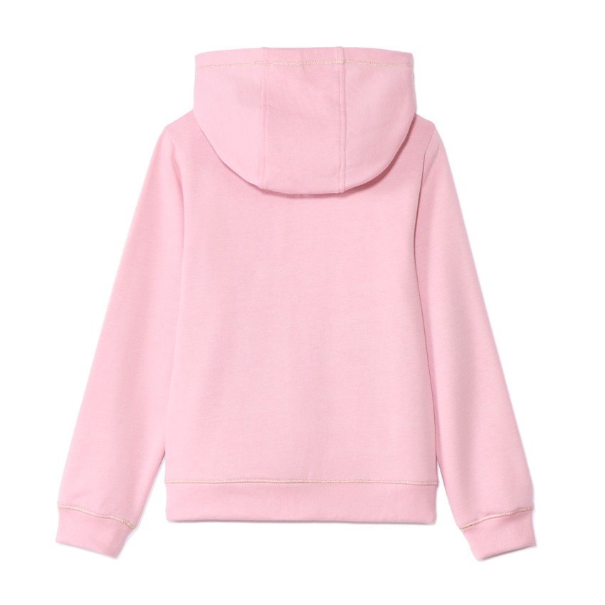 Gilet à capuche en molleton brodé cœur pour fille 