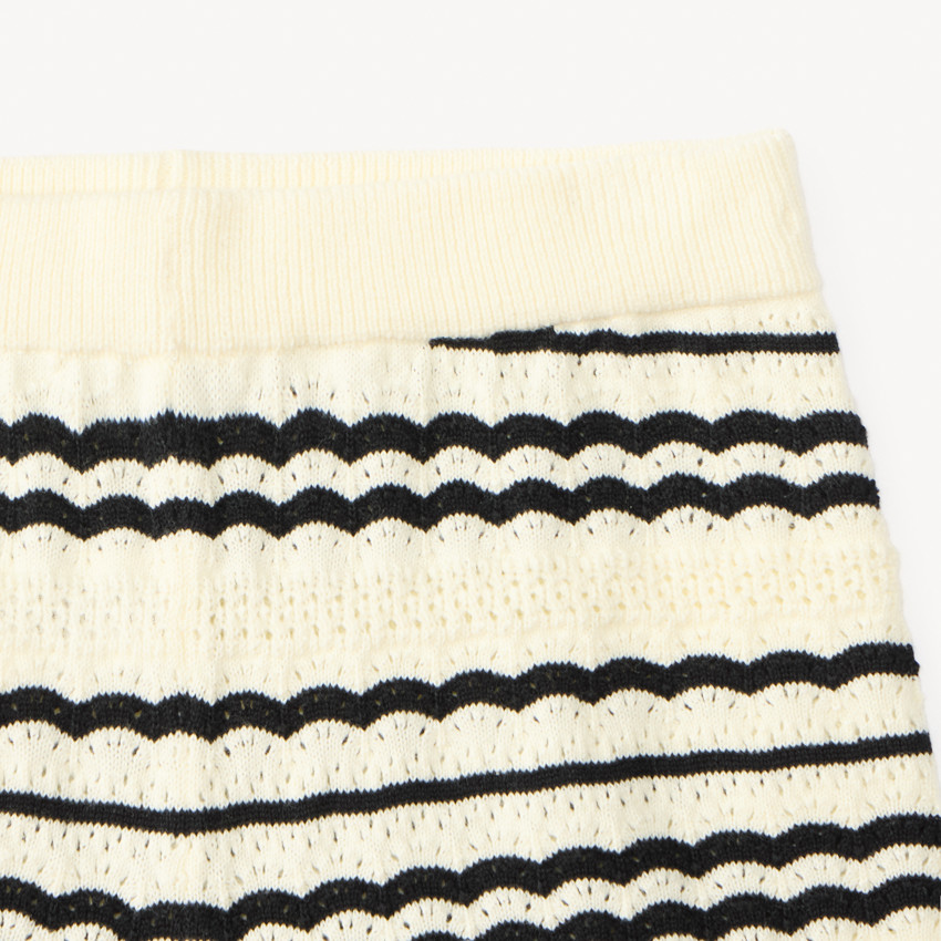 Ensemble 2 pièces débardeur + short en tricot à rayures pour fille 