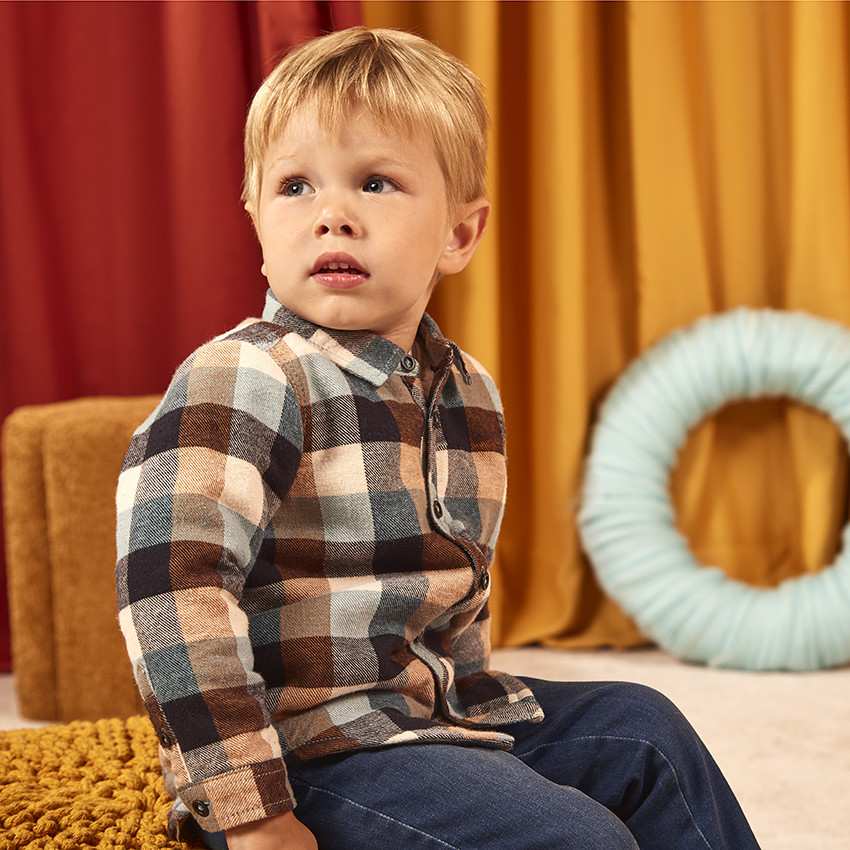 Surchemise en flanelle à carreaux pour bébé garçon 