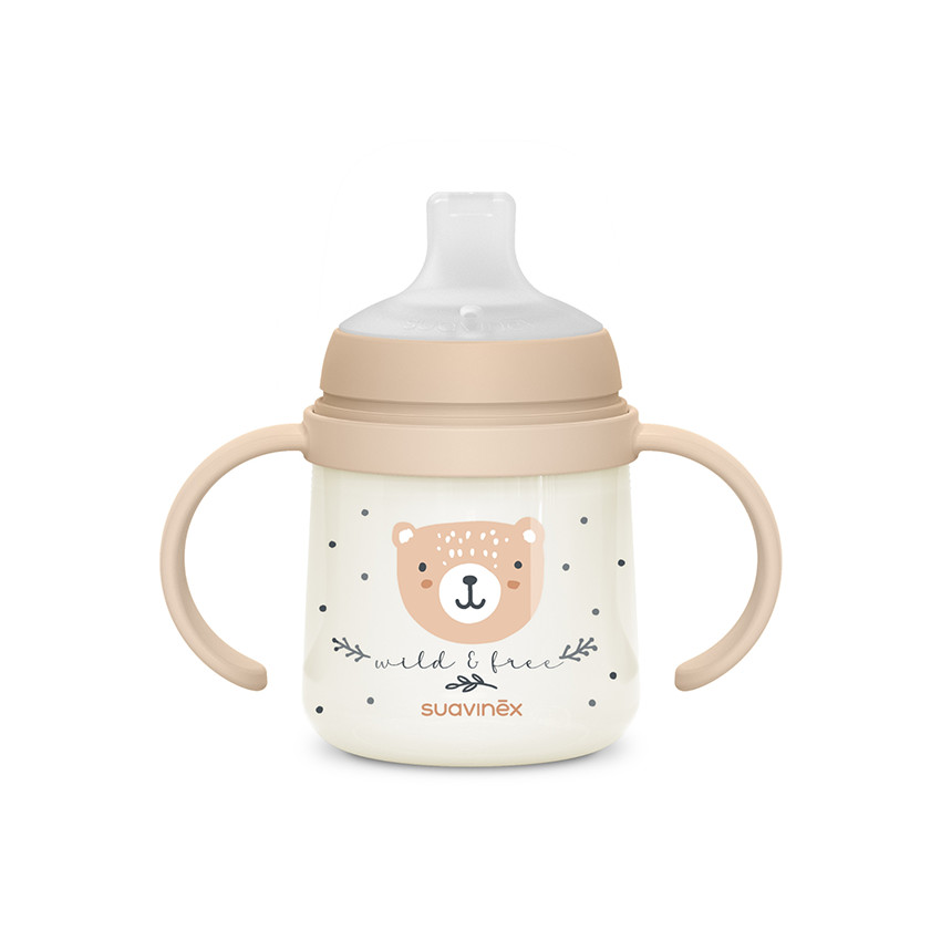 Biberon à anses 150ml Wild&Free jour/nuit marron 