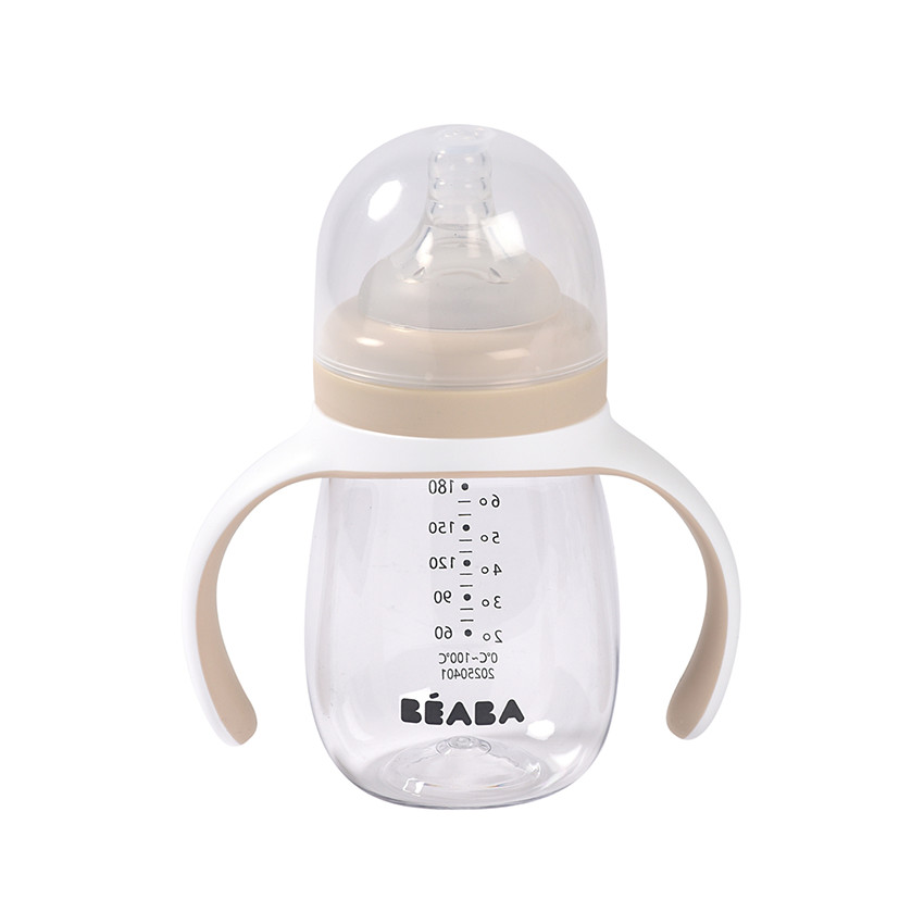 Biberon d'apprentissage 2 en 1 à anses 210ml argile 